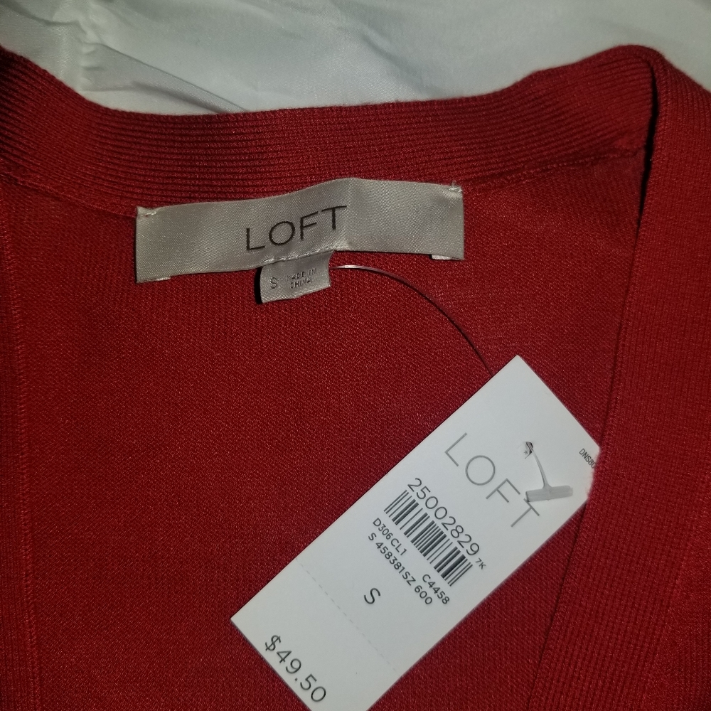 🆕️ Loft | Red Bell Sleeve Cardigan - Picture 3 of 3
